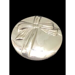 Beautiful Tiffany & Co. One Side Sterling Silver Purse Mirror Bow Design